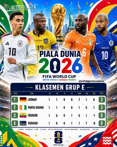 Klasemen Grup E Piala Dunia 2026